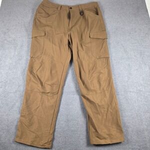 Bass‎ Outdoor Cargo Pants Mens XL Brown Tan Hiking Tactical Articulated Knee XL
